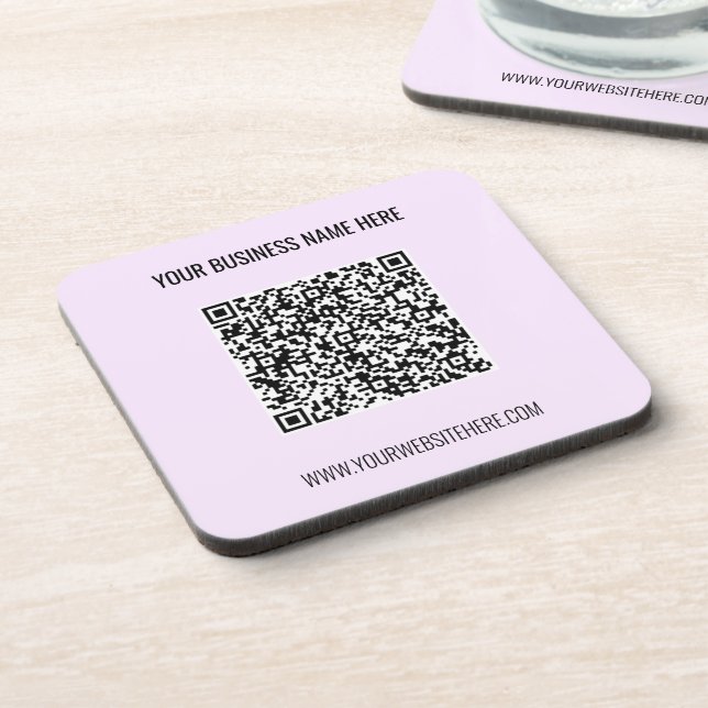 QR Code Name Website Promotional Beverage Coaster (Left Side)