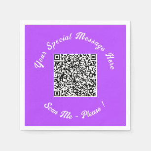 QR Code Napkins with Custom Text and Colours