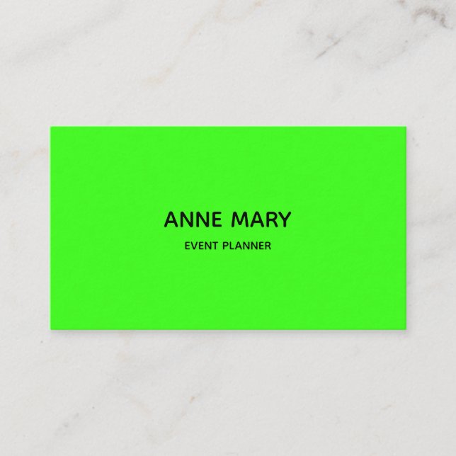 QR Code Neon Green Modern Colourful Event Plan Business Card (Front)