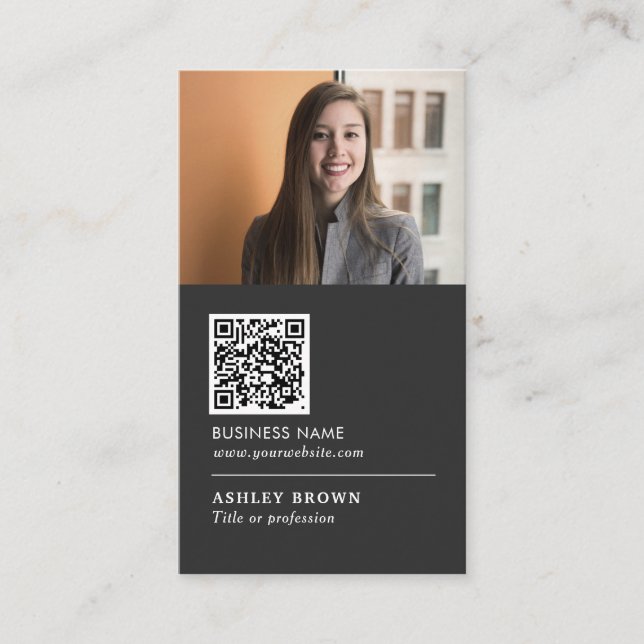 QR code networking modern logo real estate  Busine Business Card (Front)
