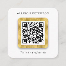 QR code networking simple modern gold Square