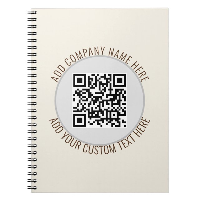 QR Code Office School Minimalist Simple Notebook (Front)