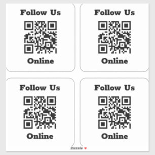 QR Code on 4 Stickers