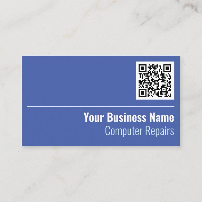 QR Code on a Computer Repairs Company Business Card (Back)