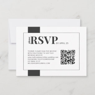 QR Code online RSVP bold minimal wedding