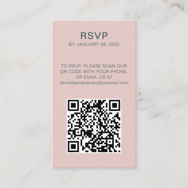 QR Code online RSVP minimalist photo  Enclosure Card (Front)