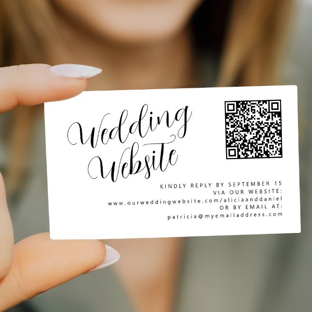 QR code online RSVP modern wedding website Enclosure Card (Creator Uploaded)