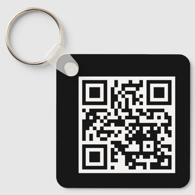 QR Code Only Metal Square Keychain (Front)