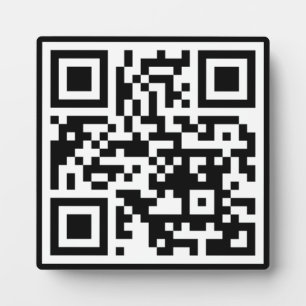 QR Code Only Square Tabletop Plaque with Easel