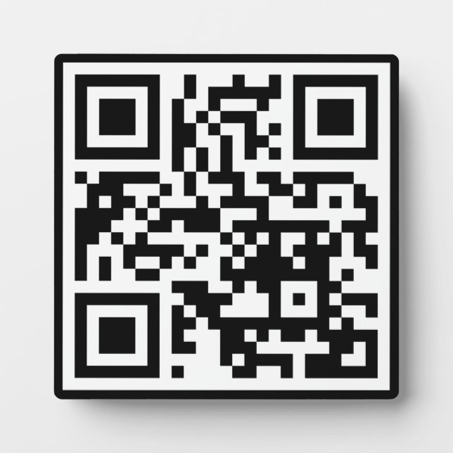 QR Code Only Square Tabletop Plaque with Easel (Front)