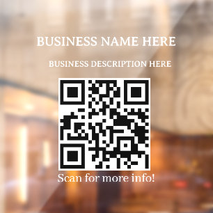 QR Code Opaque Business Car Truck Window Cling