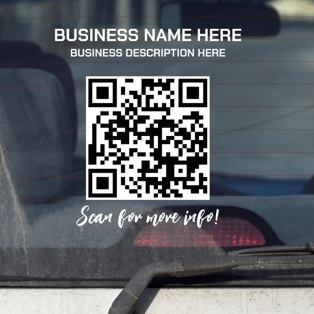 QR Code Opaque Business Car Truck Window Cling (Creator Uploaded)