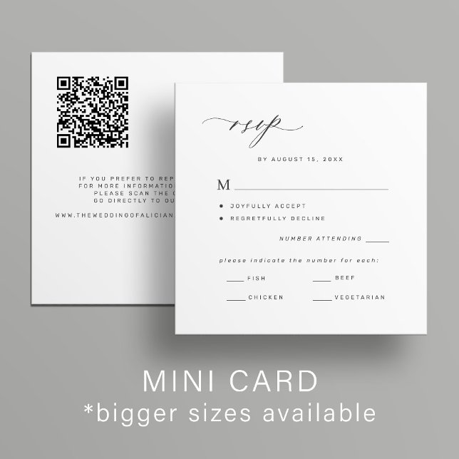 QR code or classic response wedding RSVP Card (Creator Uploaded)