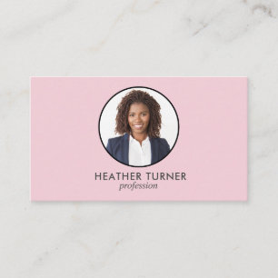 QR CODE or Logo Professional Headshot PINK PHOTO Business Card