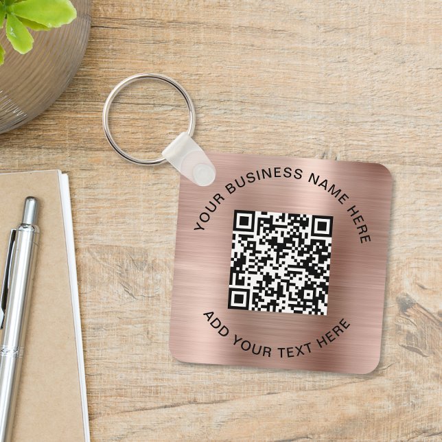 QR Code or Logo Promotional Rose Gold Key Ring (Creator Uploaded)