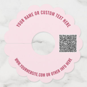 QR Code Party Wine Glass Tags Example Custom Text