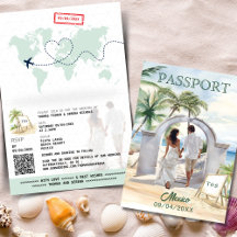 QR Code Passport Mexico Beach Wedding Destination