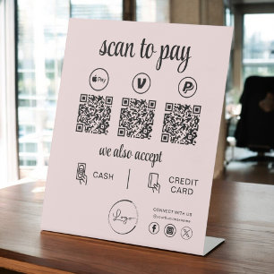 QR Code Payment - Scan to Pay Business Logo Pedestal Sign