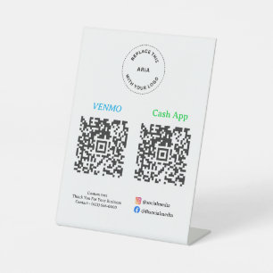 QR Code Payment - Scan to Pay Business Logo Pedestal Sign