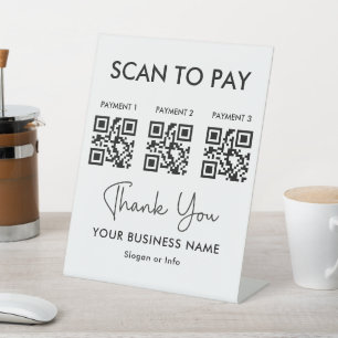 QR Code Payment Scan to Pay Business White Pedestal Sign