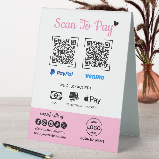 QR Code Payment Scan to Pay Venmo Paypal  (In SItu (Table))