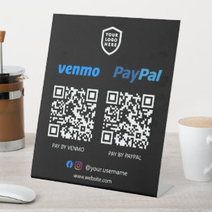 QR Code Payment   Venmo & Paypal Scan to Pay Pedes Pedestal Sign