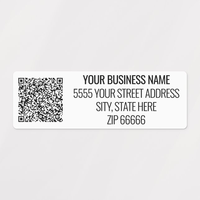 QR Code Personalised Business Name Address Labels (Design 1)