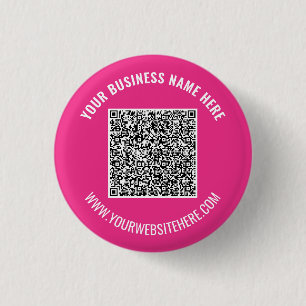 QR Code Personalised Button Custom Text and Colour