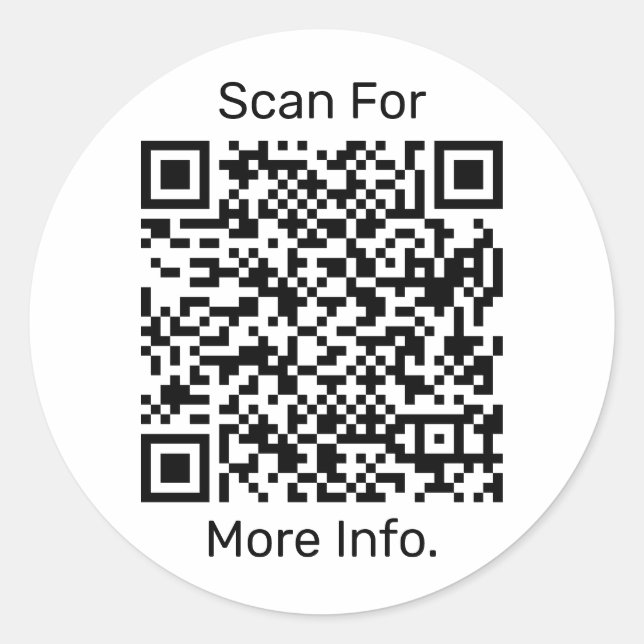 QR Code Personalised Classic Round Sticker (Front)