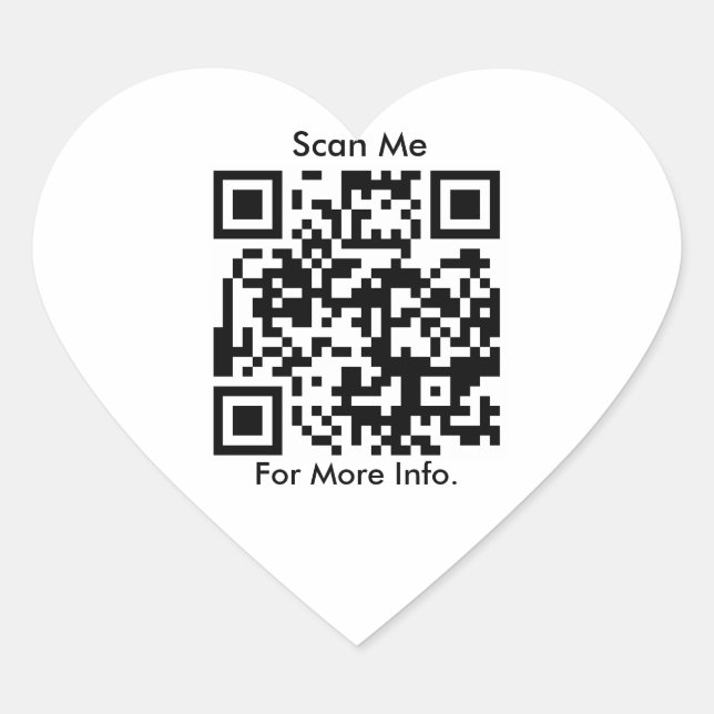 QR Code personalised Heart Sticker (Front)