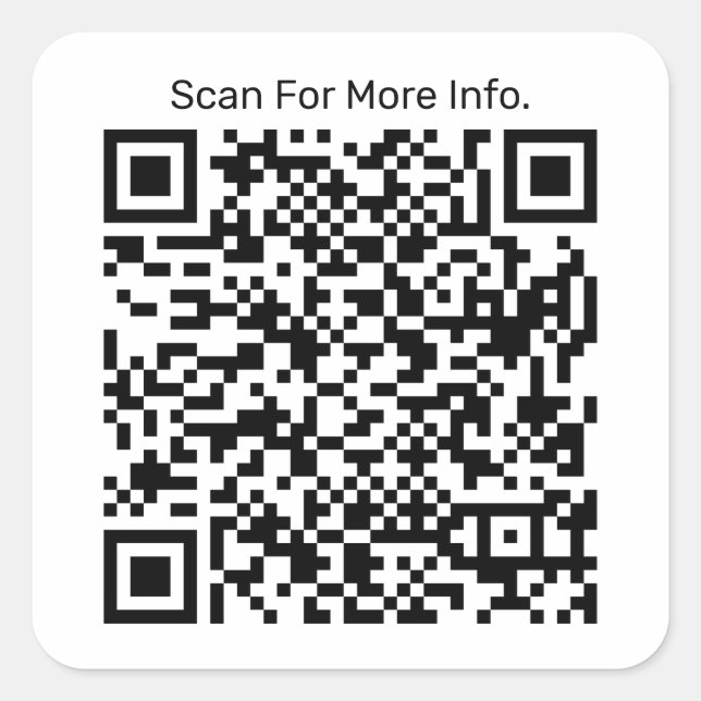 QR Code Personalised Square Sticker (Front)