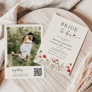 Qr Code Photo Bride To Bee Photo Bridal Shower Invitation