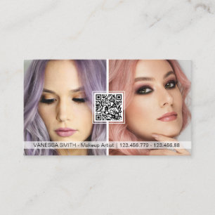 QR Code Photo business cards for makeup artist