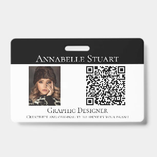 QR code Photo Business Company Large ID Badge