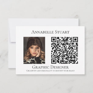 QR code Photo Business Company Large Thank You Card