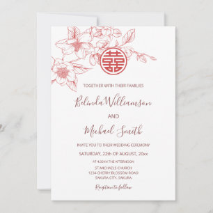 QR Code Photo Dusty Pink White Wedding Invitation