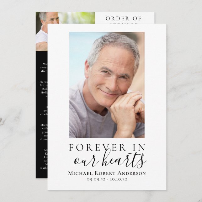 QR Code Photo Memorial Service Program Programme (Front/Back)