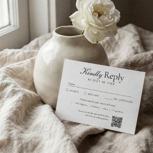 QR Code Photo Off White RSVP