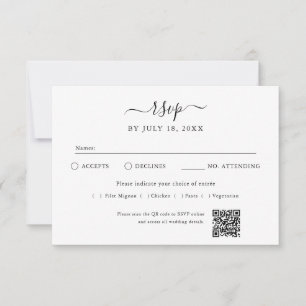 QR Code Photo Off White RSVP Card