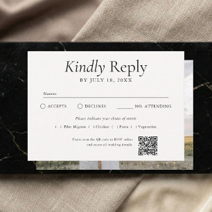 QR Code Photo Off White RSVP Card
