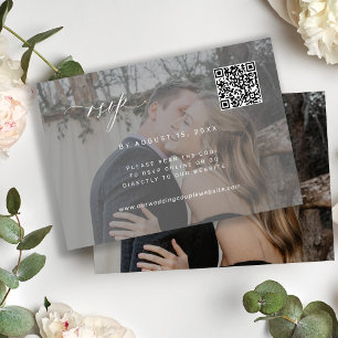 QR code photo RSVP elegant wedding RSVP card