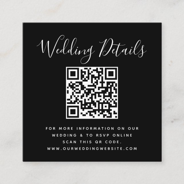QR Code Photo RSVP  Enclosure Card (Front)