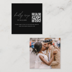 QR Code Photo RSVP Wedding Website Minimalist Enclosure Card