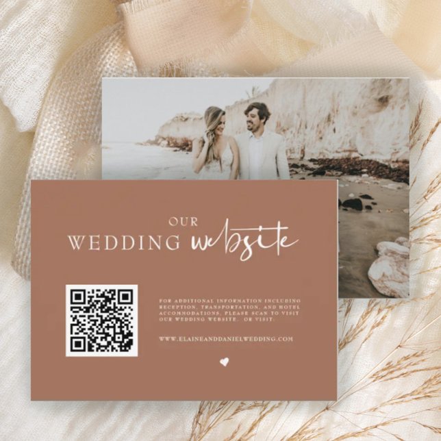 QR Code Photo Rustic Wedding Details Enclosure (Creator Uploaded)