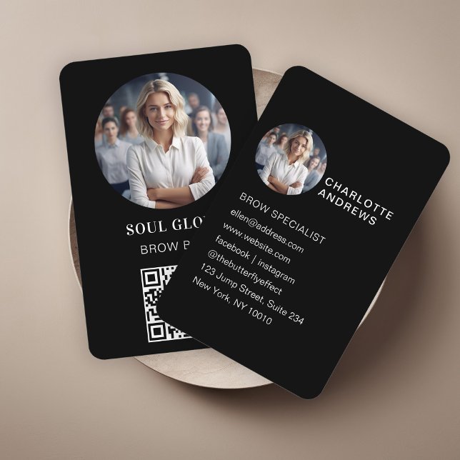 QR-Code, Photo, Salon Business Card (Creator Uploaded)