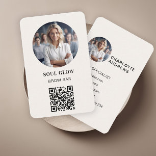 QR-Code, Photo, Salon Business Card