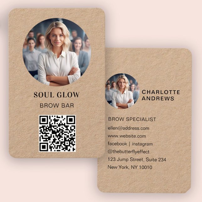 QR-Code, Photo, Salon Business Card (Creator Uploaded)