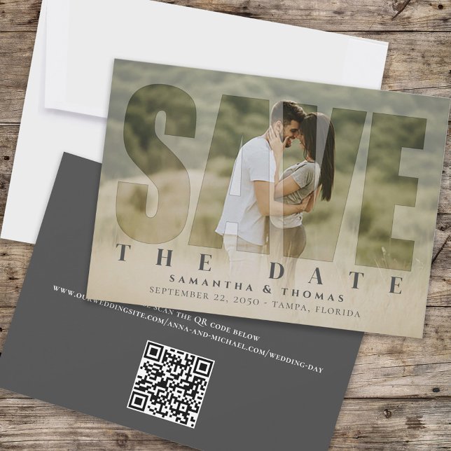 QR Code Photo Save the Date Modern Typography (Creator Uploaded)