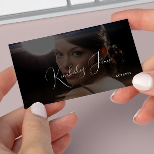 QR code photo simple modern black  Business Card