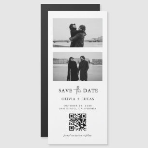 QR Code Photo Strip Magnetic Wedding Save The Date